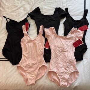 Capezio Leotards Lot of 5, size S with Tags